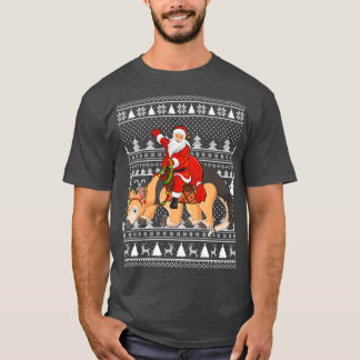 アンテおもしろいータラバーサンタライディングアンテータ醜いCh Tシャツ