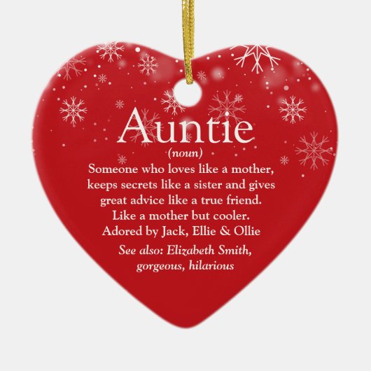 アンティお気に入りのア叔母デフィニションクリスマスホリデー セラミックオーナメント (正面)