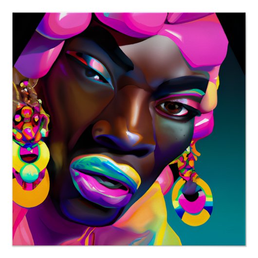 アンティアフリカ人女性ブラックメラニンSista ポスター (正面)