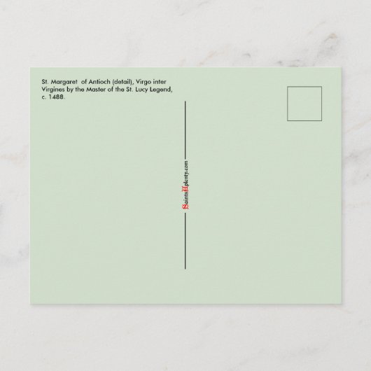 アンティオキアの聖マーガレット(詳細、M 070) ポストカード (裏面)