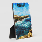 アンティガカリブのアイランドトロピカルウォーター色 フォトプラーク (側面)