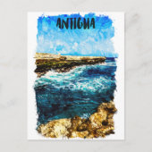アンティガカリブのアイランドトロピカルウォーター色 ポストカード (正面)