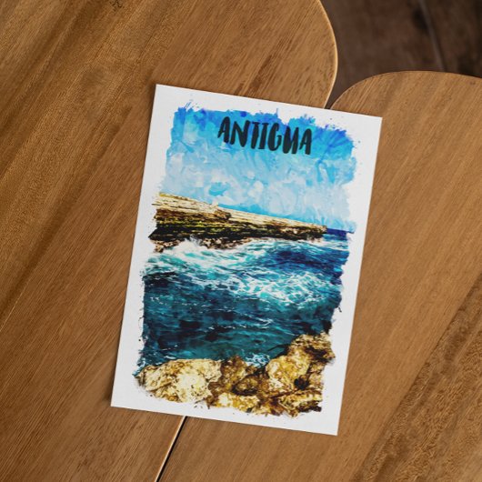 アンティガカリブのアイランドトロピカルウォーター色 ポストカード