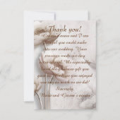 アンティク・ルック・ロータス・フラワー結婚のサンキューカード サンキューカード (正面)