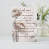 アンティク・ルック・ロータス・フラワー結婚のサンキューカード サンキューカード (スタンド正面)