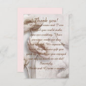アンティク・ルック・ロータス・フラワー結婚のサンキューカード サンキューカード (正面/裏面)