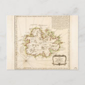 アンティグアの地図byフアン・ロペス(1780) ポストカード (正面)
