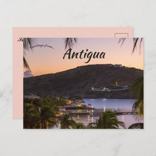 アンティグアの夕日 ポストカード (正面/裏面)