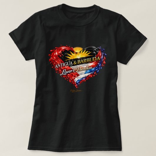 アンティグアの愛国的な色 Tシャツ (デザイン正面)