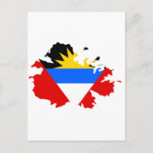 アンティグアの旗地図 ポストカード (正面)