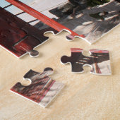 アンティグアの赤い公衆電話ブース ジグソーパズル (側面)