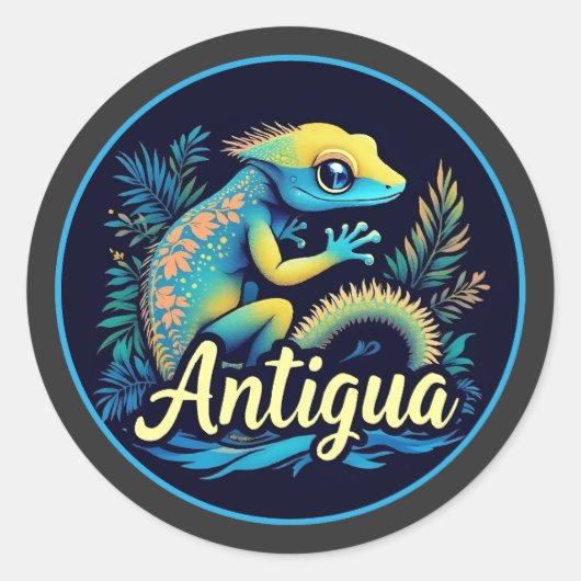 アンティグアアイランドゲカリブのッコ ラウンドシール (正面)