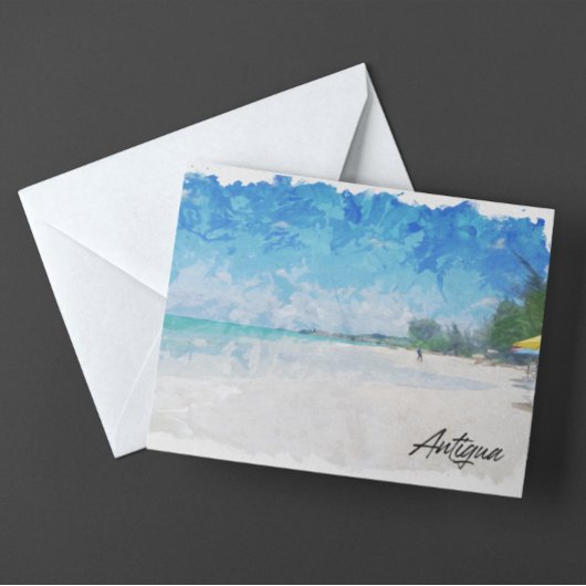 アンティグアカリブのアイランドトロピカルパノラマビュー ポストカード