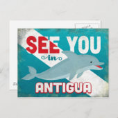 アンティグアドルフィン – レトロヴィンテージトラベル ポストカード (正面/裏面)
