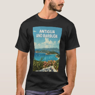 アンティグアバーブーダイラストレーショントラベルアートレトロ Tシャツ