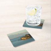 アンティグアンコーストビューティフルアイランドシースケープ スクエアペーパーコースター (インサイチュ)