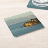 アンティグアンコーストビューティフルアイランドシースケープ スクエアペーパーコースター (アングル)
