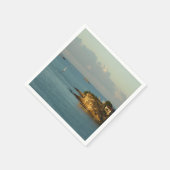 アンティグアンコーストビューティフルアイランドシースケープ スタンダードカクテルナプキン (角)