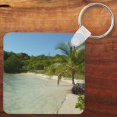 アンティグアンビーチ美しい熱帯風景 キーホルダー (裏面)