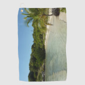 アンティグアンビーチ美しい熱帯風景 ゴルフタオル (正面)