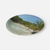 アンティグアンビーチ美しい熱帯風景 ペーパープレート (アングル)