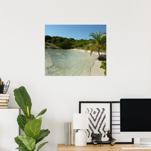 アンティグアンビーチ美しい熱帯風景 ポスター (ホームオフィス)