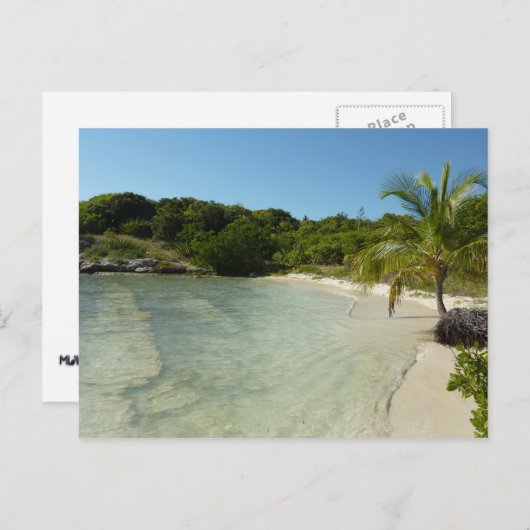 アンティグアンビーチ美しい熱帯風景 ポストカード (正面/裏面)