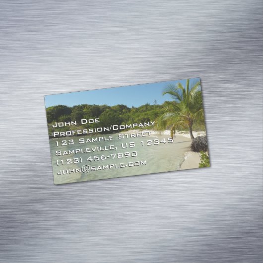 アンティグアンビーチ美しい熱帯風景 マグネット名刺 (インサイチュ)