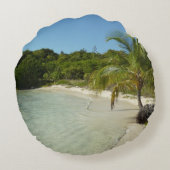 アンティグアンビーチ美しい熱帯風景 ラウンドクッション (裏面)