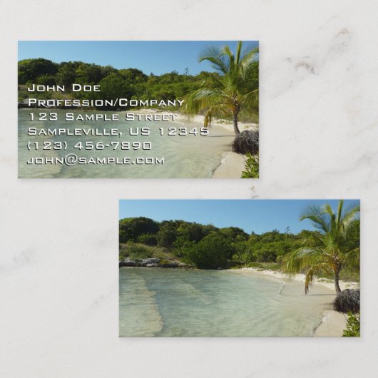 アンティグアンビーチ美しい熱帯風景 名刺 (正面/裏面)