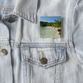 アンティグアンビーチ美しい熱帯風景 缶バッジ (インサイチュ)