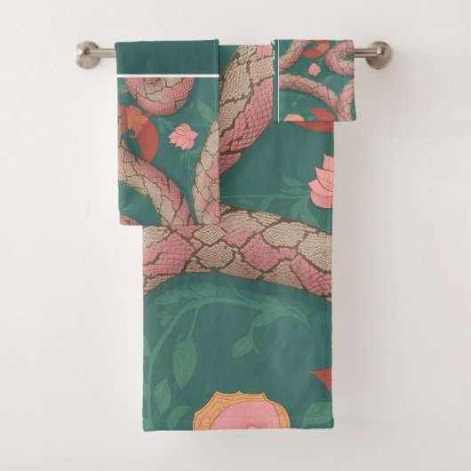 アンティグアンレーサースネークパステルカラフルパターン バスタオルセット (インサイチュ)