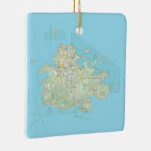 アンティグア島の地図クリスマス セラミックオーナメント (右)