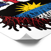 アンティグア・アンティグア英国ツリールーツ国旗 ポスター (角)