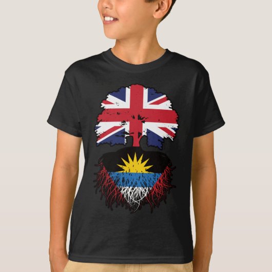 アンティグア・アンティグア英国ツリールーツ国旗 Tシャツ (正面)