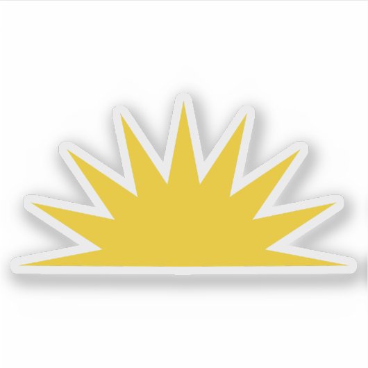 アンティグア・バーブーダの旗の半分の太陽 シール (正面)