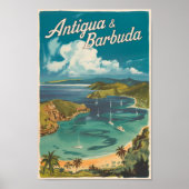 アンティグア・バーブーダパインタリートラベルアートヴィンテージ ポスター (正面)
