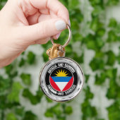 アンティグア・バーブーダラウンドエンブレム キーホルダー (手)