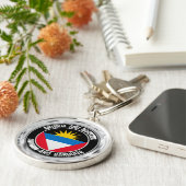 アンティグア・バーブーダラウンドエンブレム キーホルダー (側面)