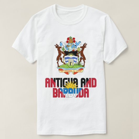 アンティグア・バーブーダ国旗と紋章 Tシャツ (デザイン正面)