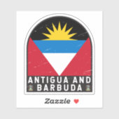 アンティグア・バーブーダ国旗のエンブレム動揺してヴィンテージ シール (シート)