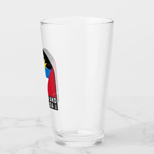 アンティグア・バーブーダ国旗のエンブレム動揺してヴィンテージ タンブラーグラス (左)