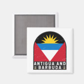 アンティグア・バーブーダ国旗のエンブレム動揺してヴィンテージ マグネット (正面/裏面)