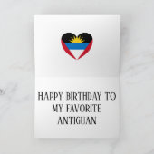 アンティグア・バーブーダ国旗の愛国的誕生日 カード (内部)
