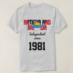 アンティグア・バーブーダ国旗の独立性お祝い Tシャツ