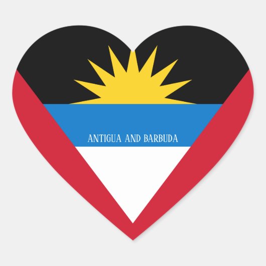 アンティグア・バーブーダ国旗の素晴らしい愛国心 ハートシール (正面)