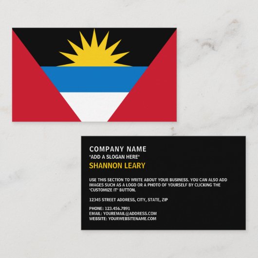 アンティグア・バーブーダ国旗、アンティグア・バーブーダン 名刺 (正面/裏面)