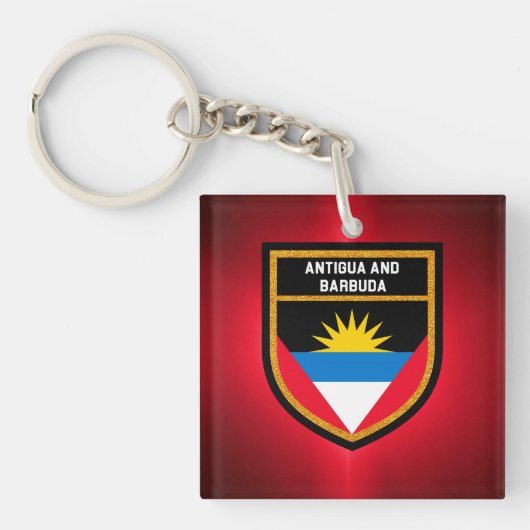 アンティグア・バーブーダ国旗 キーホルダー (正面)