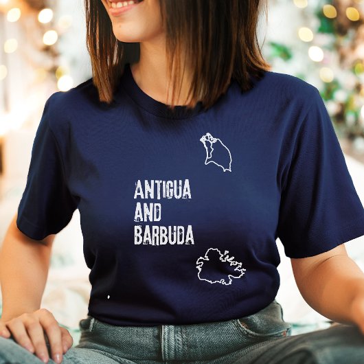 アンティグア・バーブーダ地図シャツカントリーシェイプティー Tシャツ