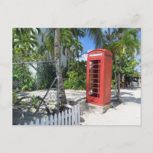 アンティグア・バーブーダ – レッドテレフォンボックス ポストカード (正面)